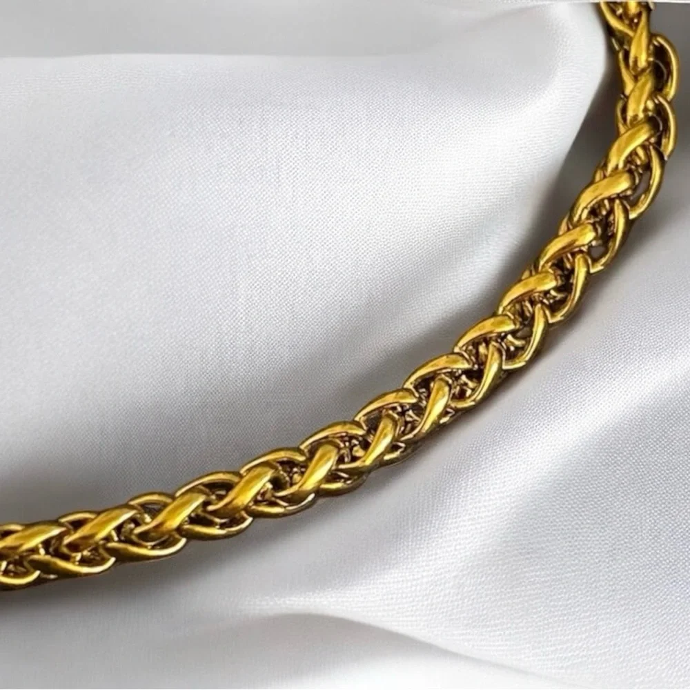 Wheat Chain 18k Gold Plated 8.3 inch long and 4mm width bracelet - Final Price!